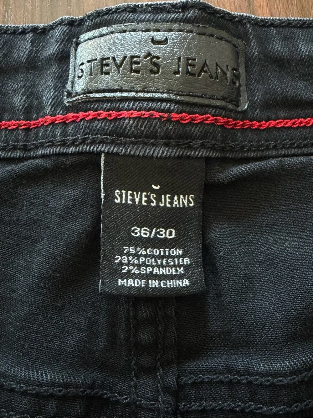 Men’s Size 36/30 Slim Straight Black Men's Steve’s Jeans